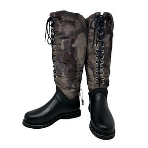 Ilse Jacobsen soft rubber brown camouflage boots size 7.5